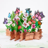 Mother's Day Butterfly Flower Basket Pop Up Card