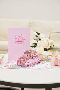 Rose Heart Flower Basket 3D Pop Up Card