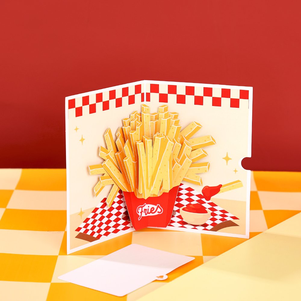French Fries Food 3D Pop Up Card