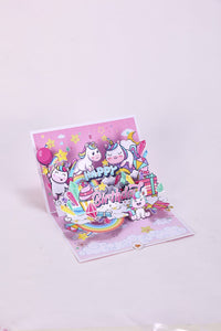 Pink Unicorn Birthday Greeting Card