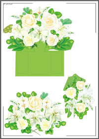 White Floral Box Card 3D Pop Up Card