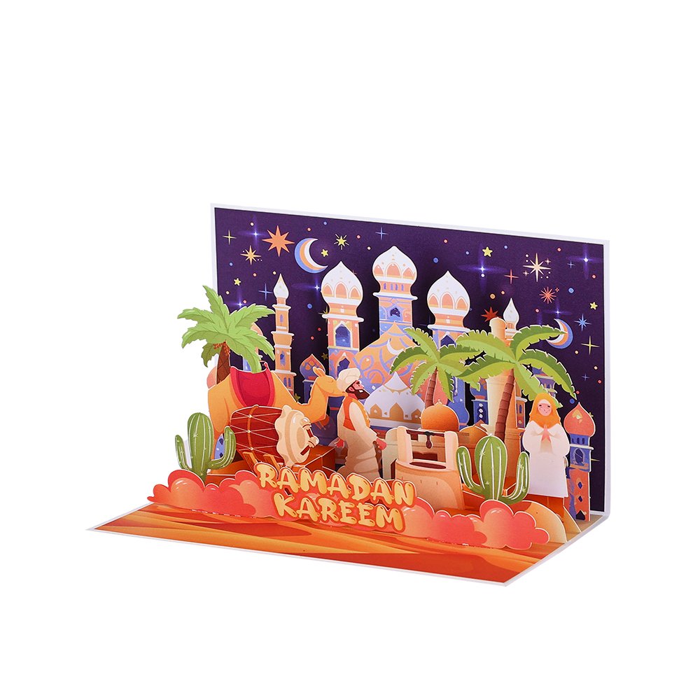 Blue Ramadan 90° 3D Pop Up Card