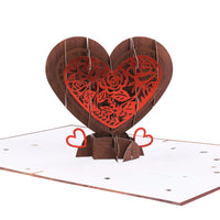 Wooden Heart 3D Pop Up Card