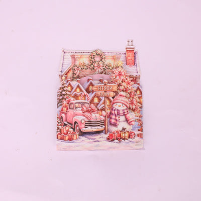 Dreamy Pink Christmas Double Door Pop Up Card