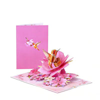 Hummingbird Floral Flip Pop Up Card