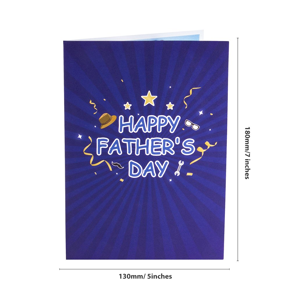 Blue Father's Day Flip Pop Up Card