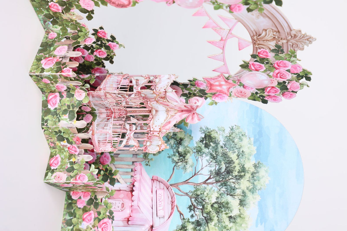 Pink Garden Carousel Greeting Card
