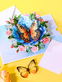 Blue Hydrangea Butterfly Greeting Card