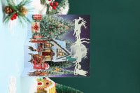 Red Christmas Snowy Night Flip Pop Up Card