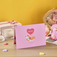 Plush Heart Dog Valentine's Day Greeting Card
