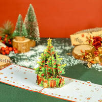 Red Tone Christmas Tree Pop Up Card