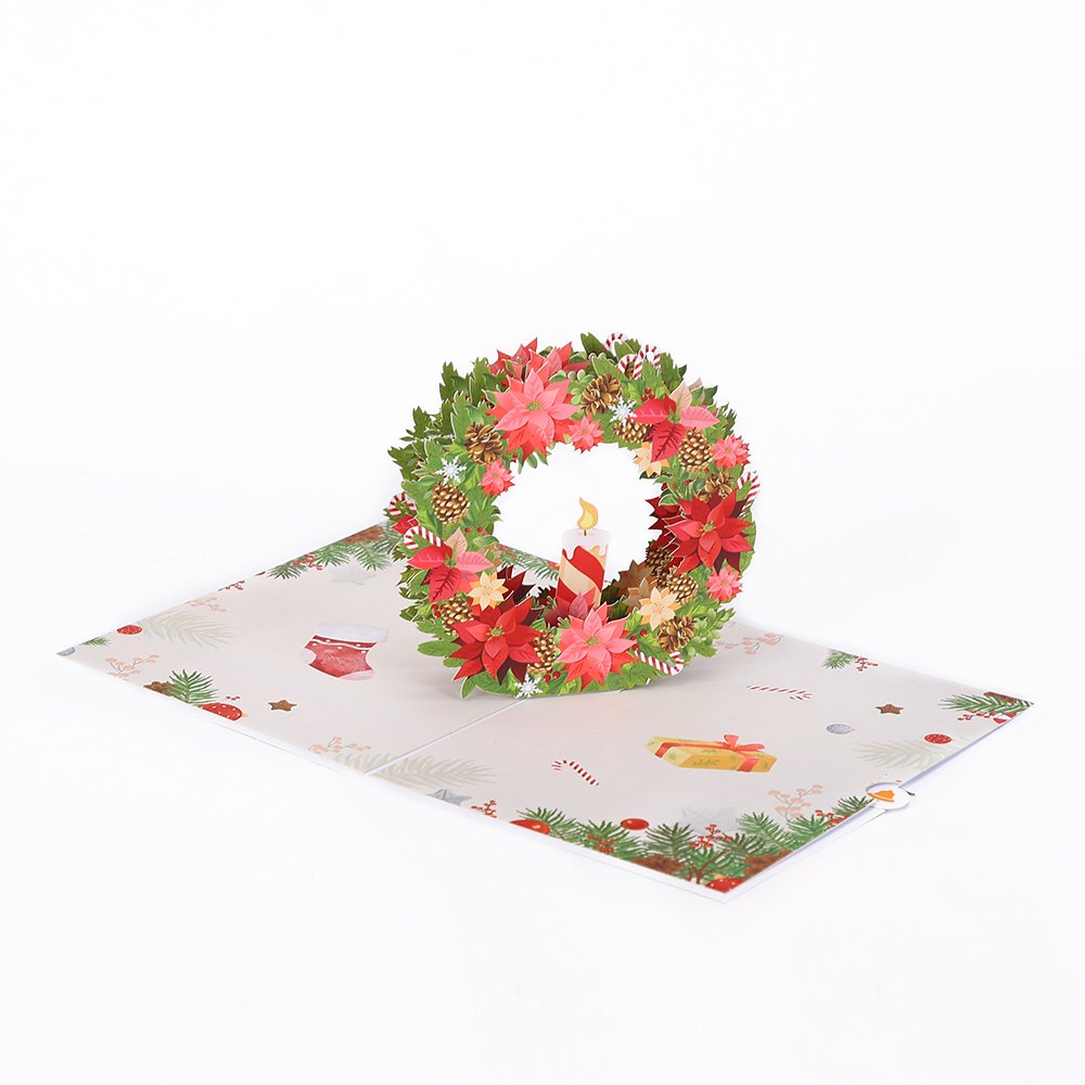 Double Wreath Christmas 3D Pop Up Card