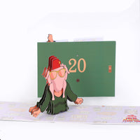 Piglet Piggyback Creative 3D Pop Up Card