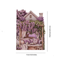 Flower Book House Double Door Pop Up Card
