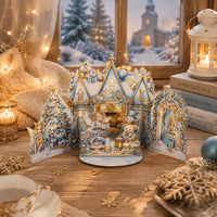 Blue Christmas Double Door Pop Up Card