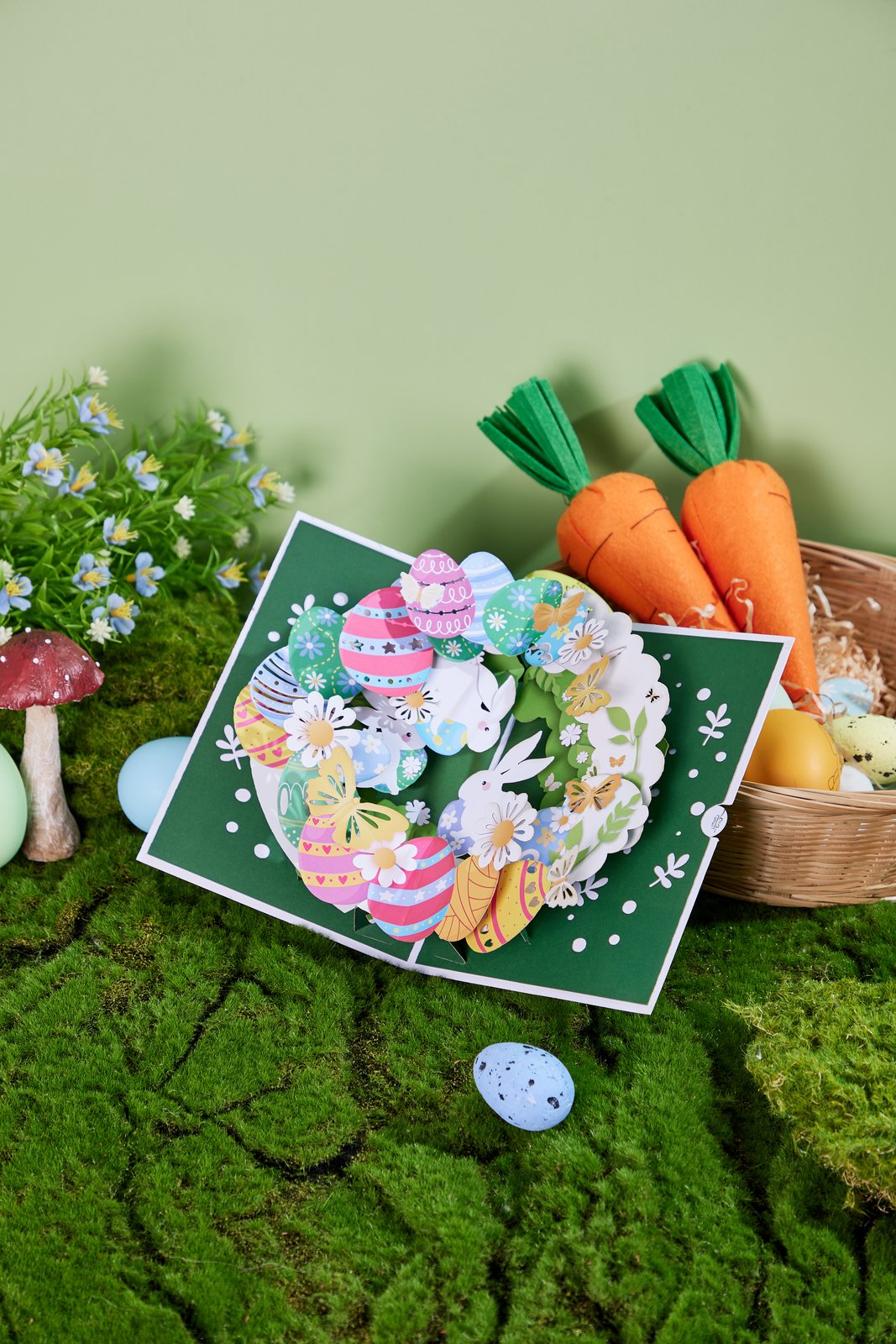 Easter Floral Wreath Greeting Card