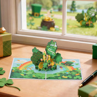 St. Patrick's Day Green Hat Flip Pop Up Card
