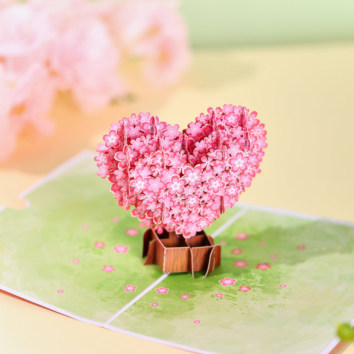 Cherry Blossom Heart Greeting Card
