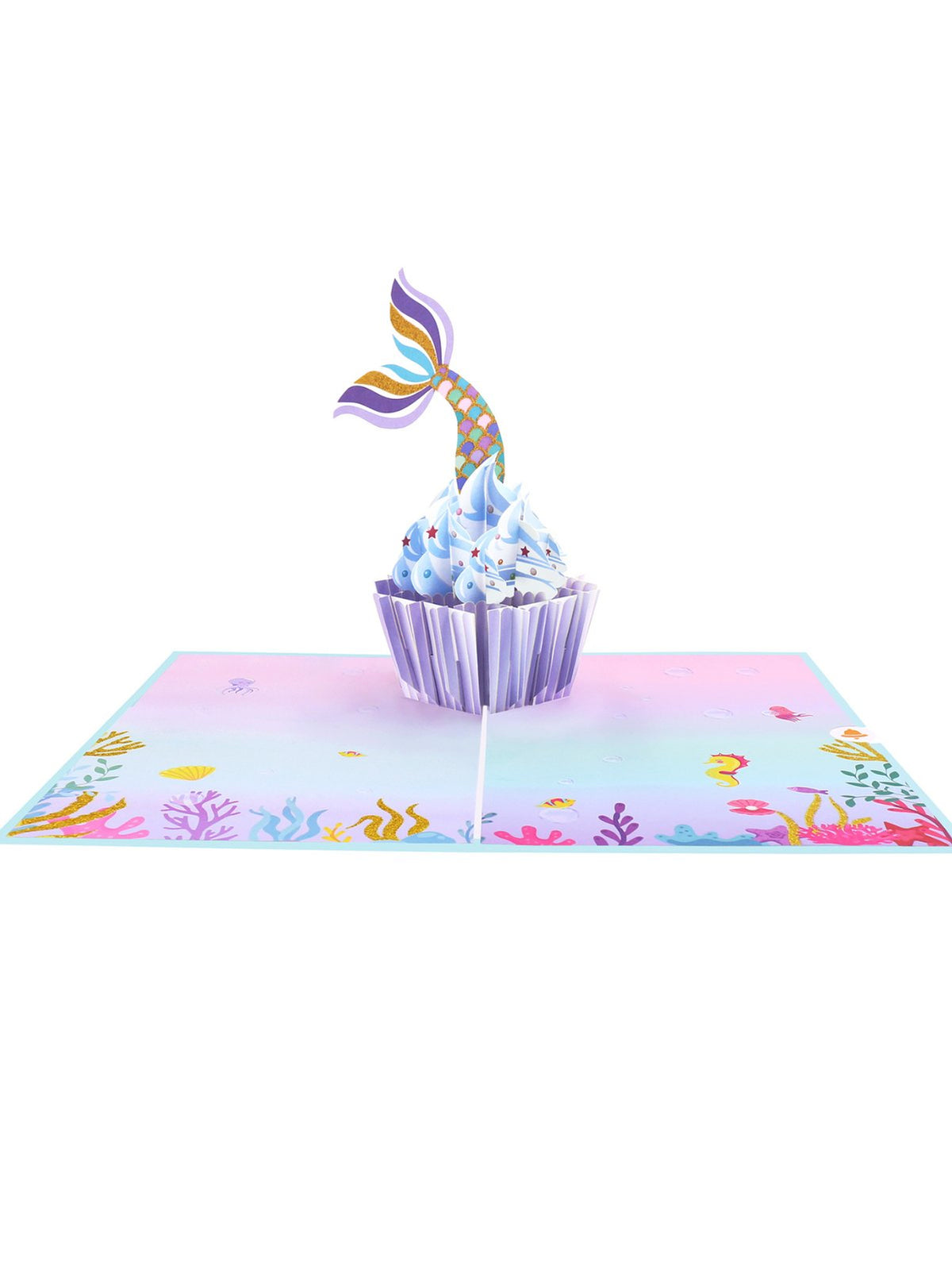 Gold Foil Mermaid Flip Pop Up Card