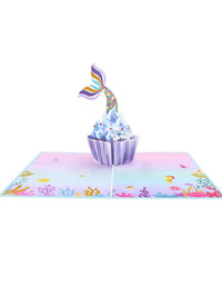 Gold Foil Mermaid Flip Pop Up Card