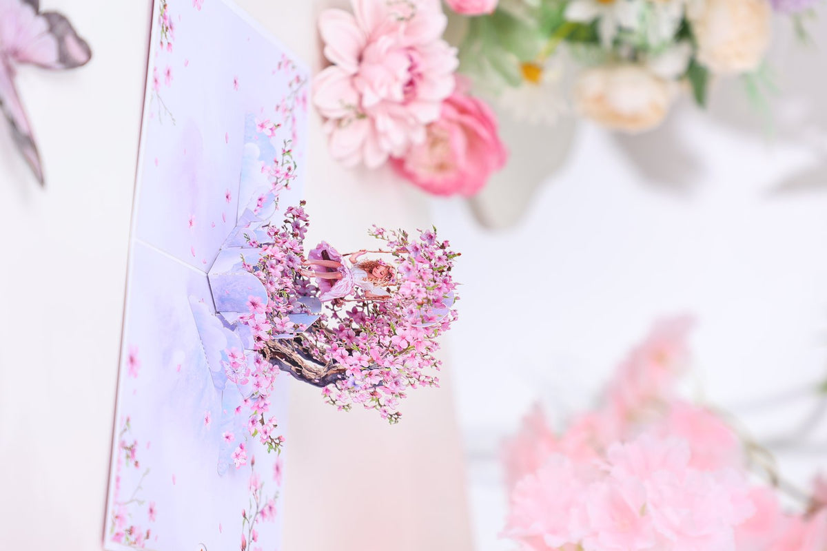 Crescent Moon Cherry Blossom 3D Pop Up Card