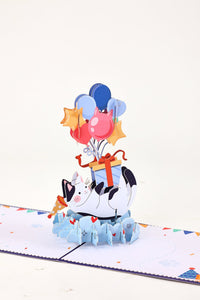 Cat Birthday Gift 3D Pop Up Card