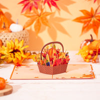 Pumpkin Floral Thanksgiving Flip Pop Up Card