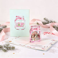 Christmas Pink Green Gift 3D Pop Up Card