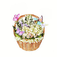 Lily Of The Valley Basket 3D Pop Up Card