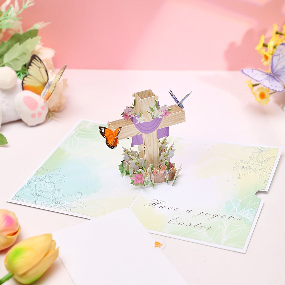 Easter Floral Flip Pop Up Card