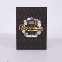 Black Gold Balloon Congratulations Graduation 3D Pop Up Card