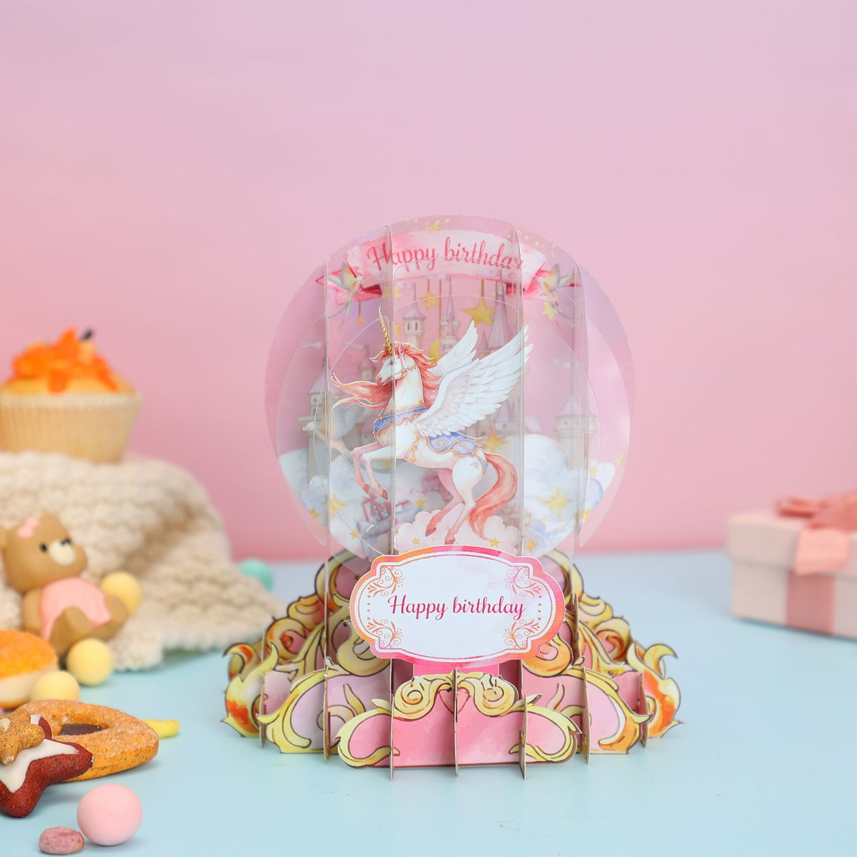 Unicorn Crystal Ball Birthday Greeting Card
