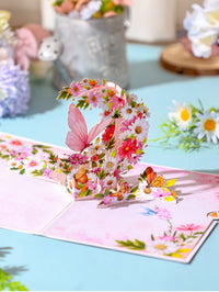 Daisy Butterfly Crescent Moon Greeting Card