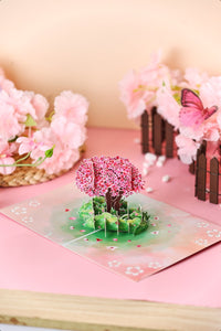 Valentine's Day Cherry Blossom Tree Pop Up Card