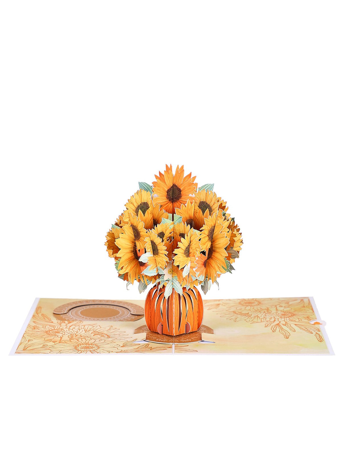 Sunflower Flower Vase 3D Pop Up Card