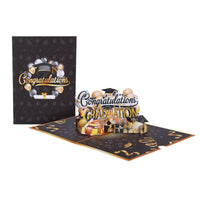 Black Gold Balloon Congratulations Graduation 3D Pop Up Card