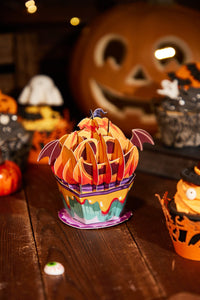 Halloween Pumpkin Cupcake Pop Up Card