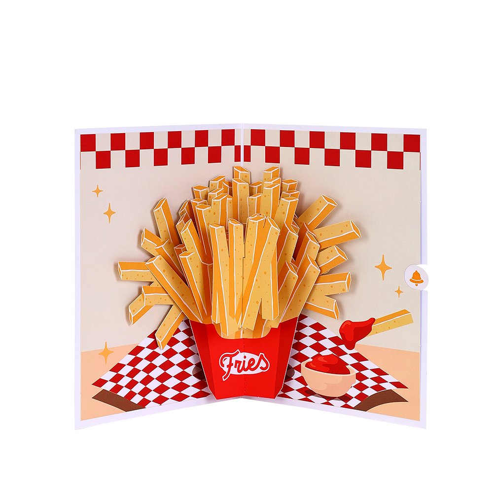 French Fries Food 3D Pop Up Card