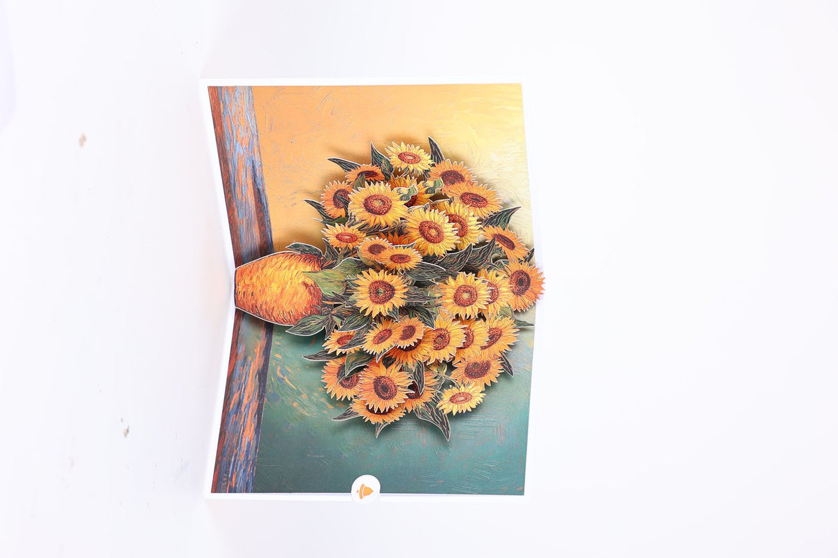 Sunflower Flower Vase 3D Pop Up Card