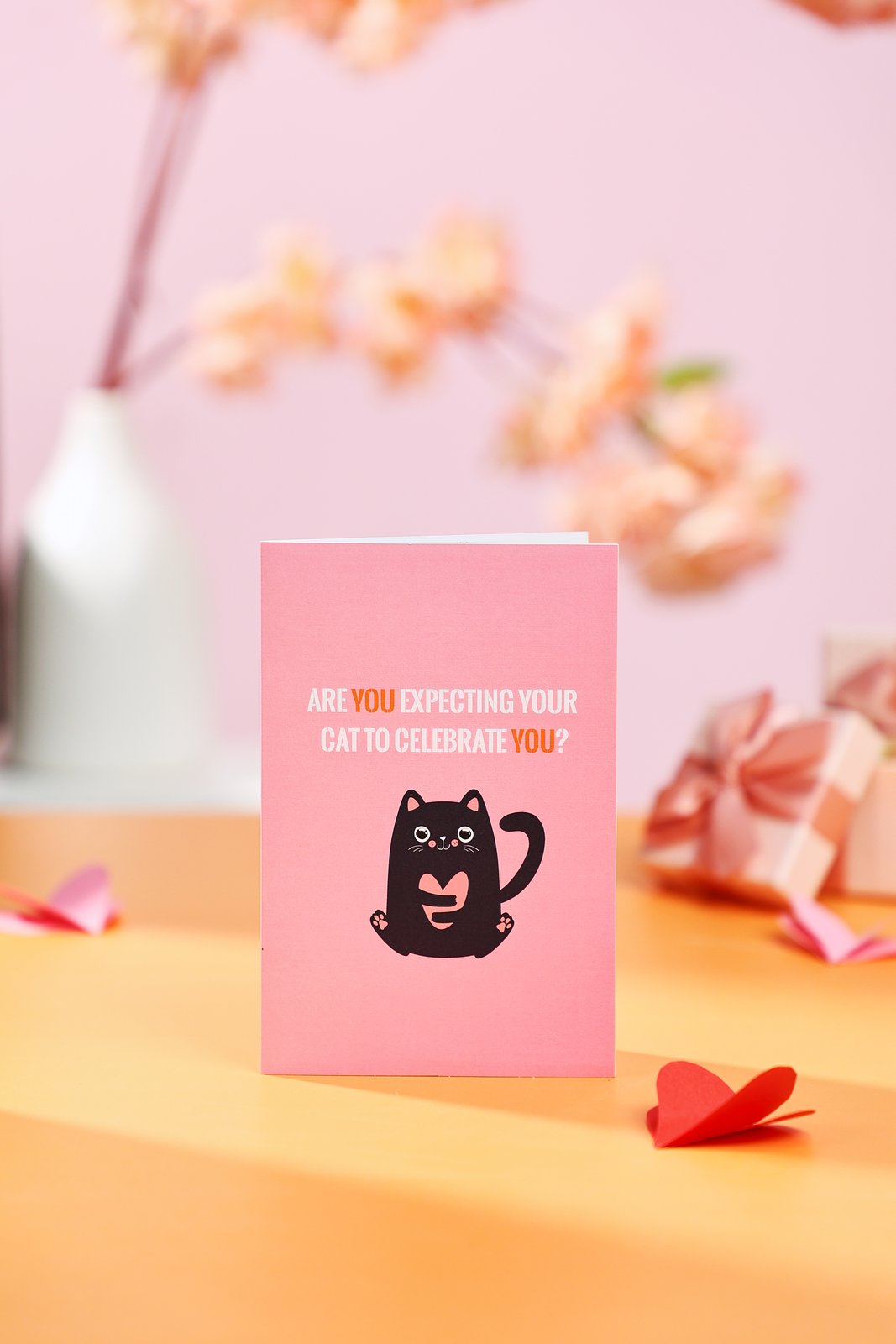 90° Cat Birthday Greeting Card