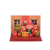 Santa Claus Trumpet Flip Pop Up Card Orange