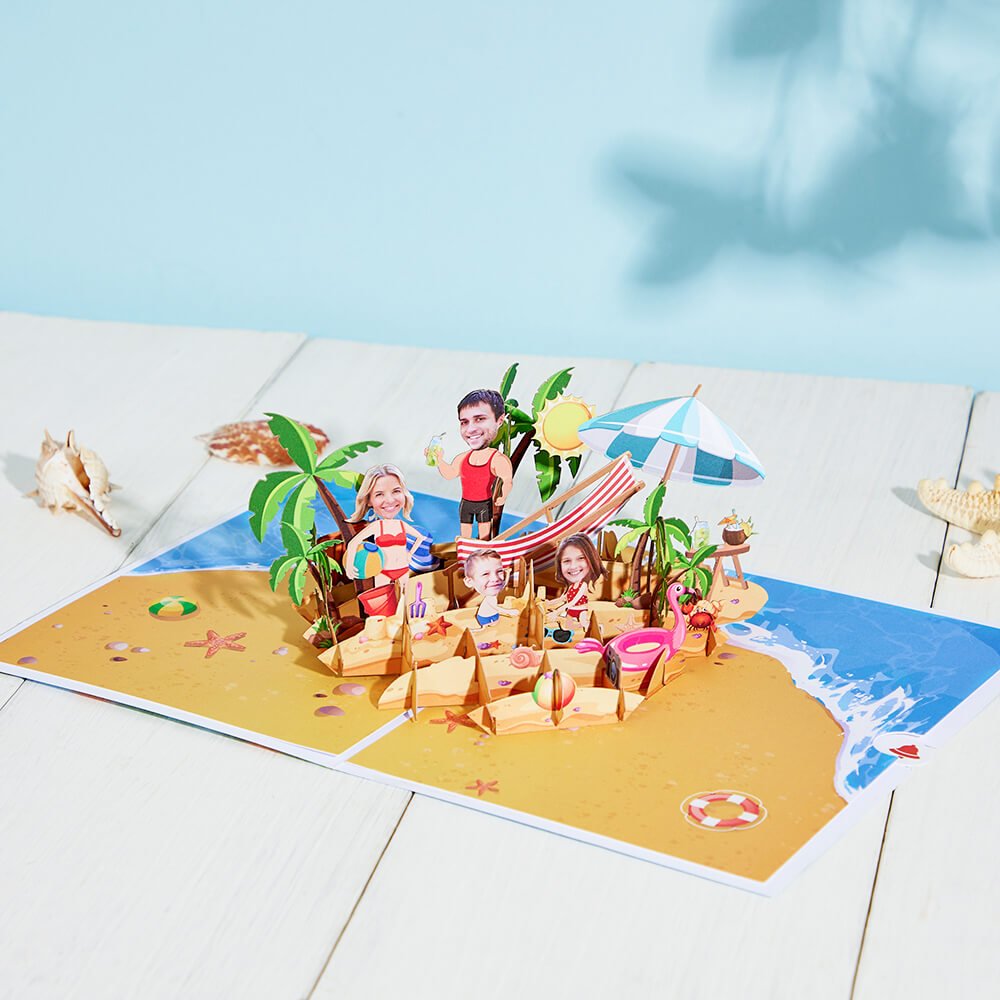Tropical Beach 3D Pop Up Card