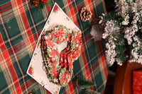 Poinsettia Heart Greeting Card