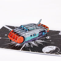 Space Airplane Flip Pop Up Card