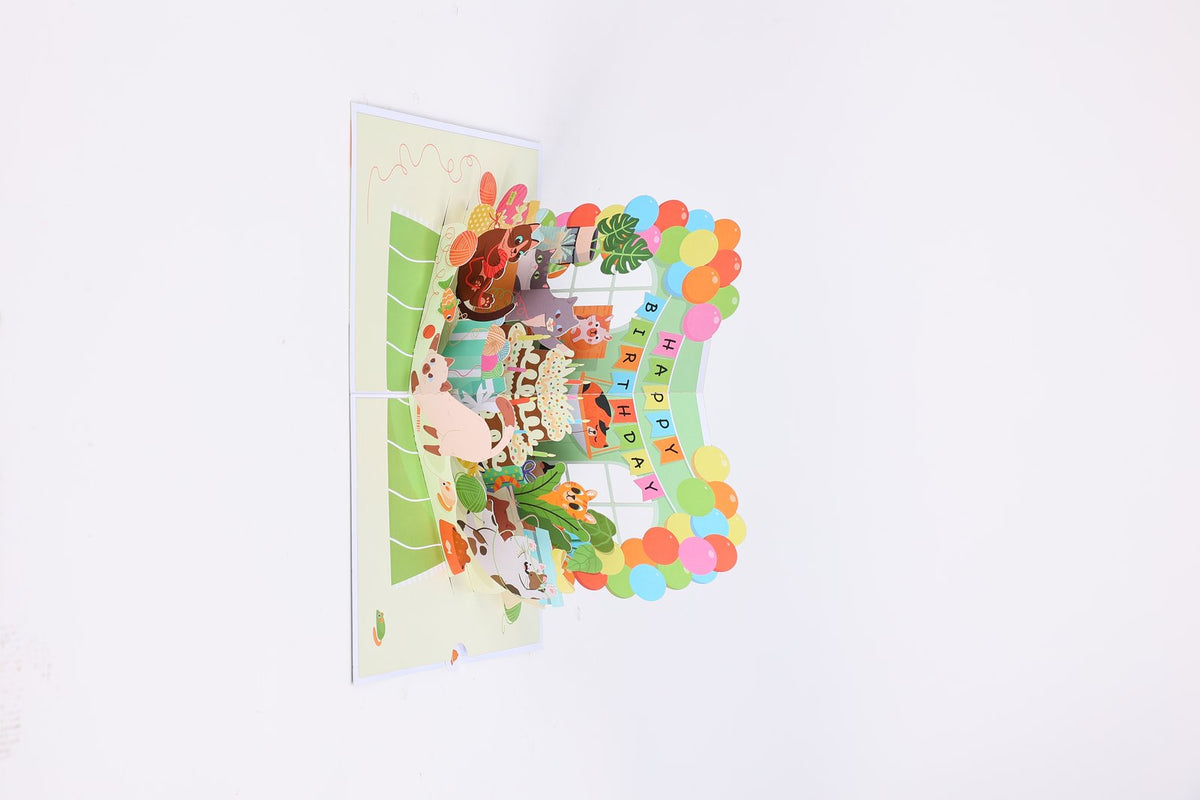 Cat Surprise House Greeting Card