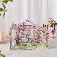 Pink Red Rose Garden Double Door Pop Up Card