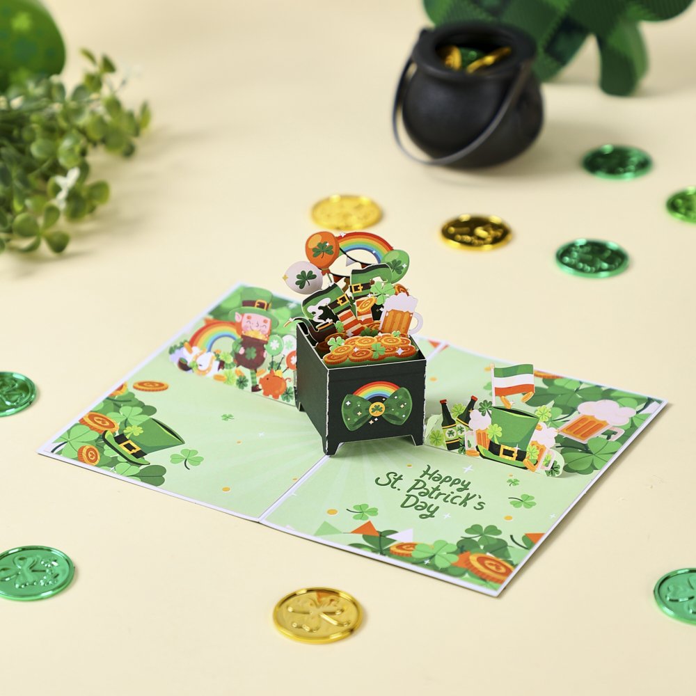 St. Patrick's Day Box 3D Pop Up Card