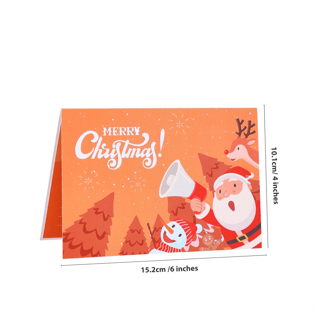 Santa Claus Trumpet Flip Pop Up Card Orange Red
