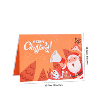 Santa Claus Trumpet Flip Pop Up Card Orange Red