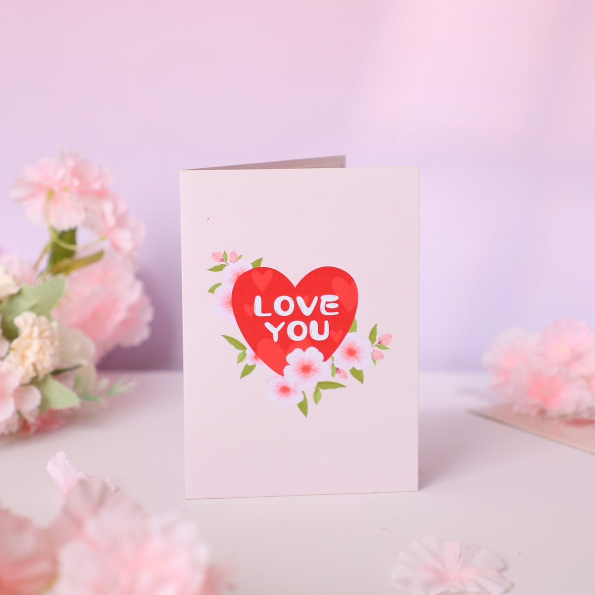 Pink Heart Tree Greeting Card
